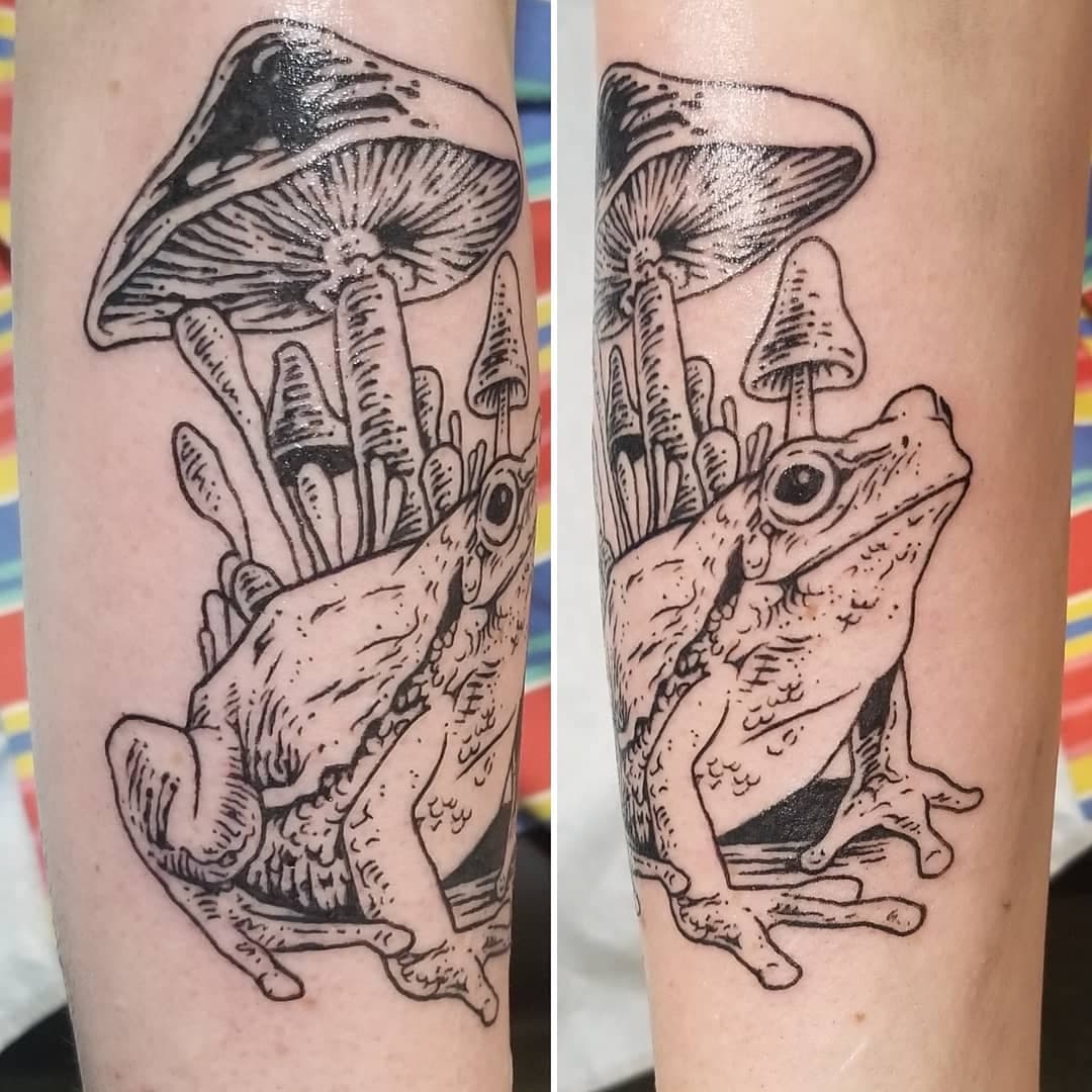 Frog tattoo illustration