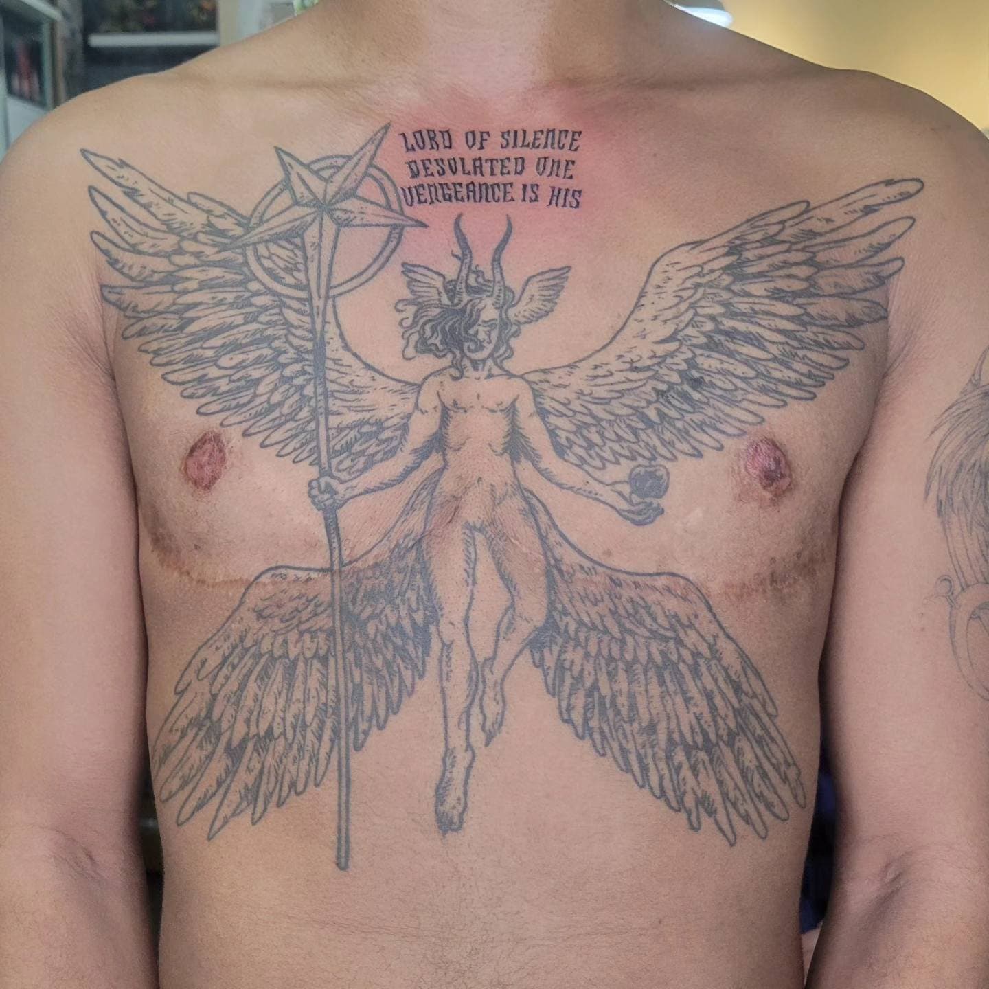 Healed Lucifer tattoo